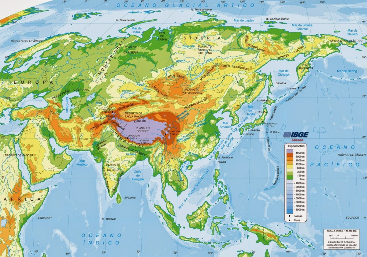 Mapa Fisico De Asia Para Imprimir Mapa