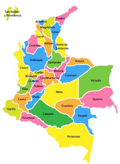 Mapa De Colombia Con Nombres Departamentos Y Capitales Para Descargar E Imprimir