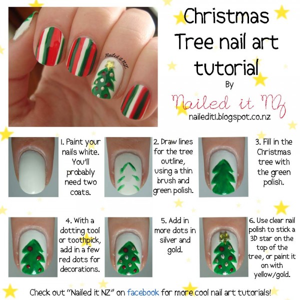general-nail-design-tutorials-comely-christmas-nail-art-tutorial-with-christmas-tree-and-stripes-motif-accent-nail-art-tutorial