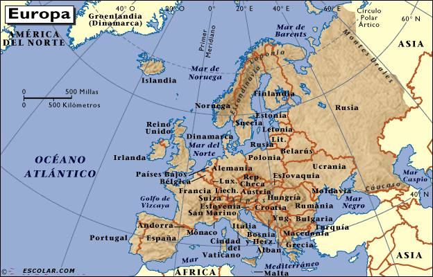 Información e Imágenes con Mapas de Europa