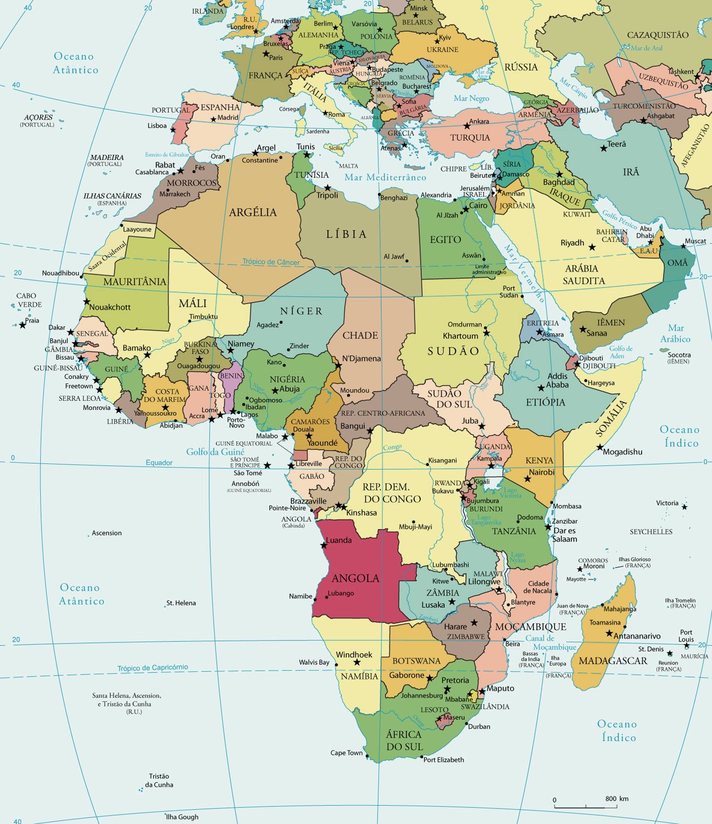 Sintético 94 Foto Mapa De áfrica Con Nombres Y Capitales Lleno 1088