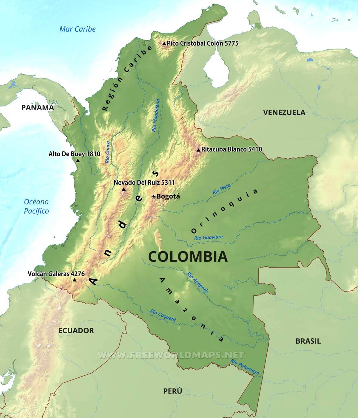 Información E Imágenes Con Mapas De Colombia Político Físico Y Para ...
