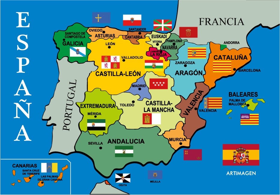 Espanha Mapa Mapa De Espanha E Principais Cidades Espanha Mapa
