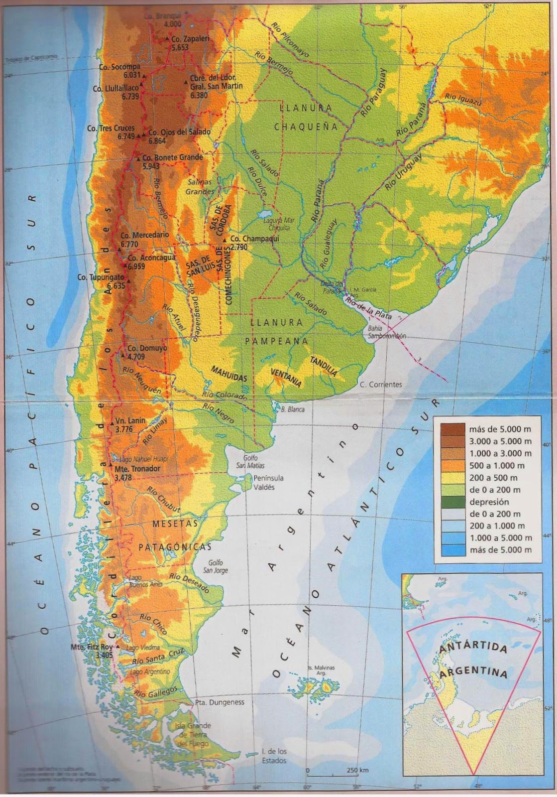 Mapa de la republica argentina