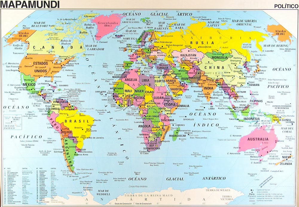 ▷【 Mapa de continentes 】» Con Nombres, Mudo, En blanco