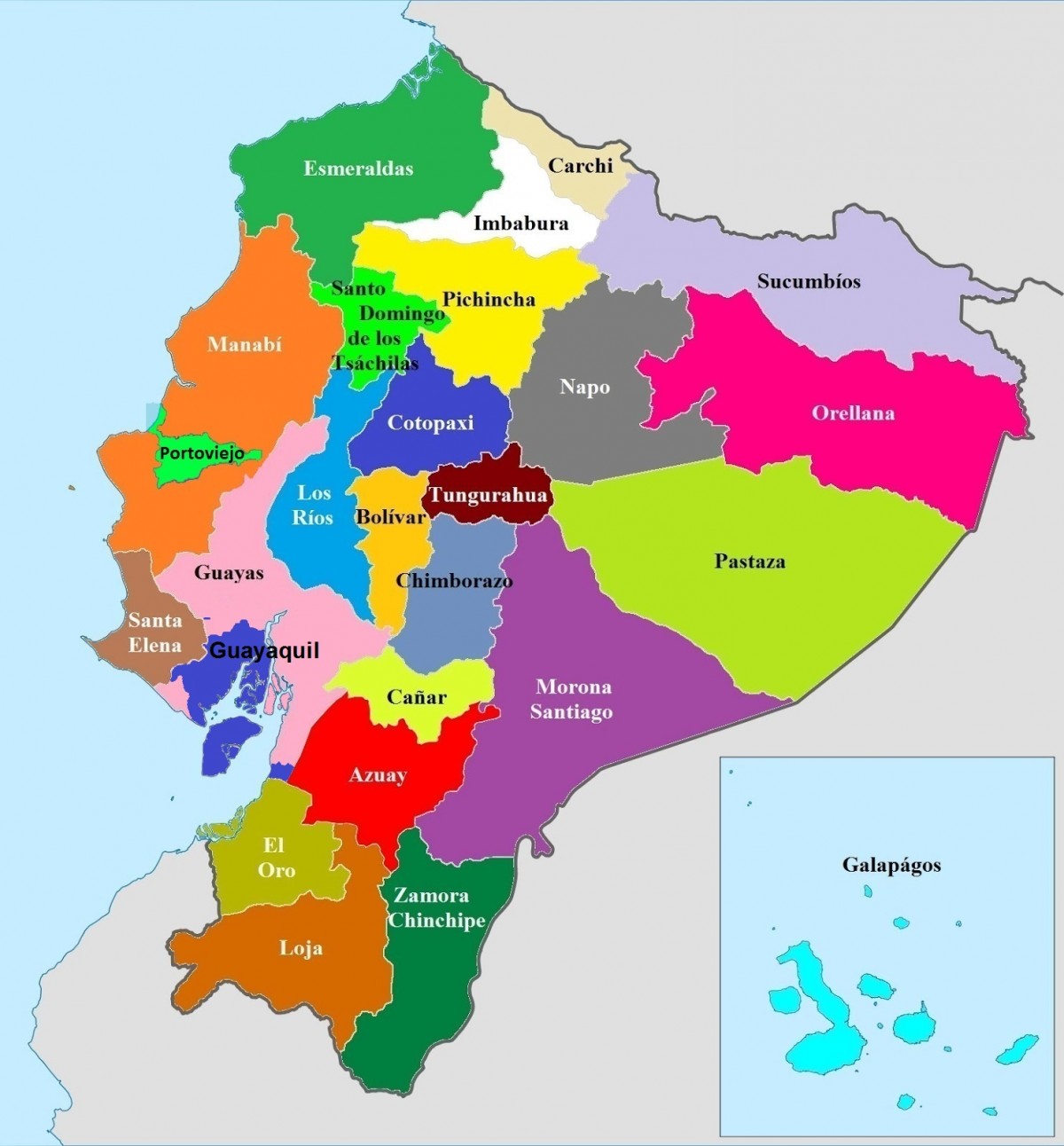 Mapa Del Ecuador Con Nombres Provincias Y Capitales Para