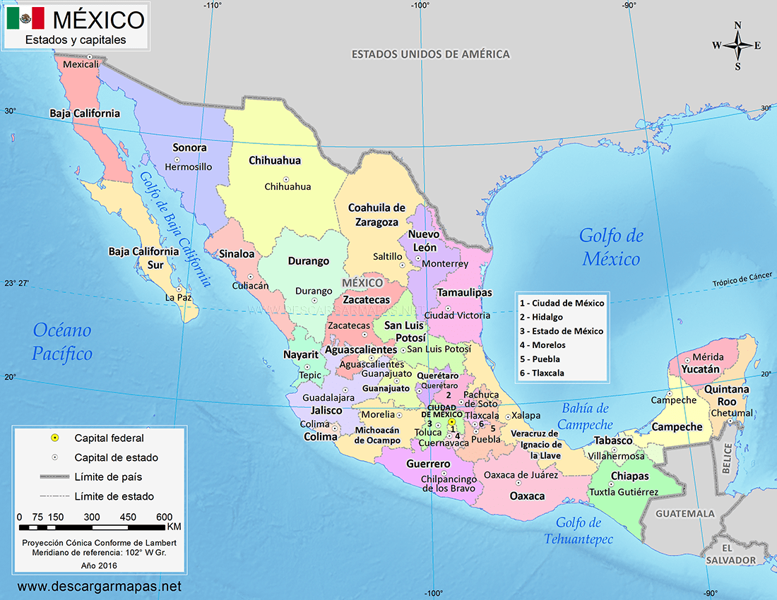 Mapa República Mexicana Mapas de México para Descargar e ...