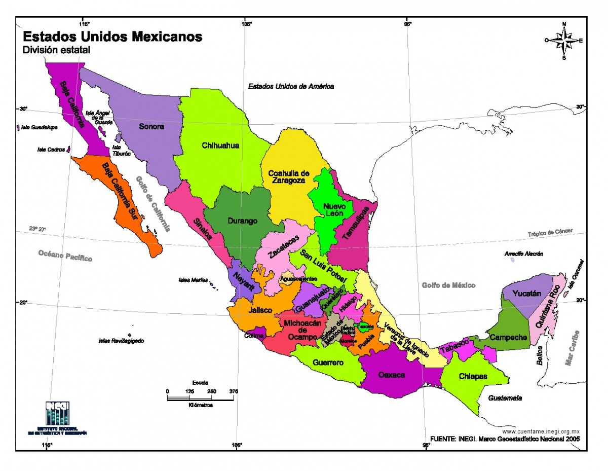 Mapa República Mexicana Mapas De México Para Descargar E Imprimir