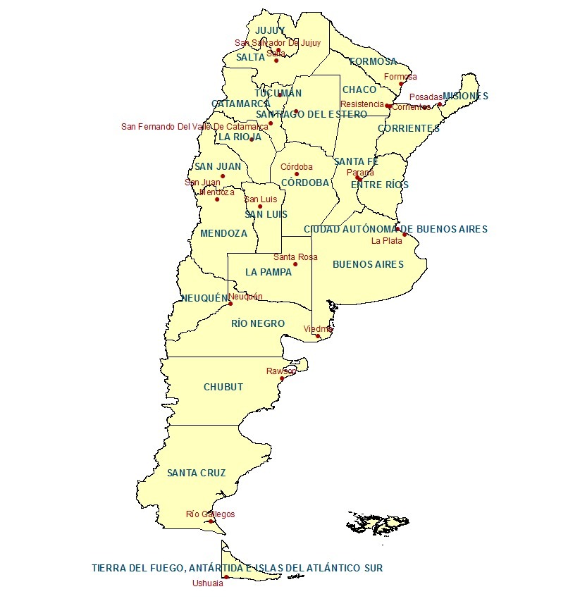 Capitales De Todas Las Provincias De Argentina Para Aprender