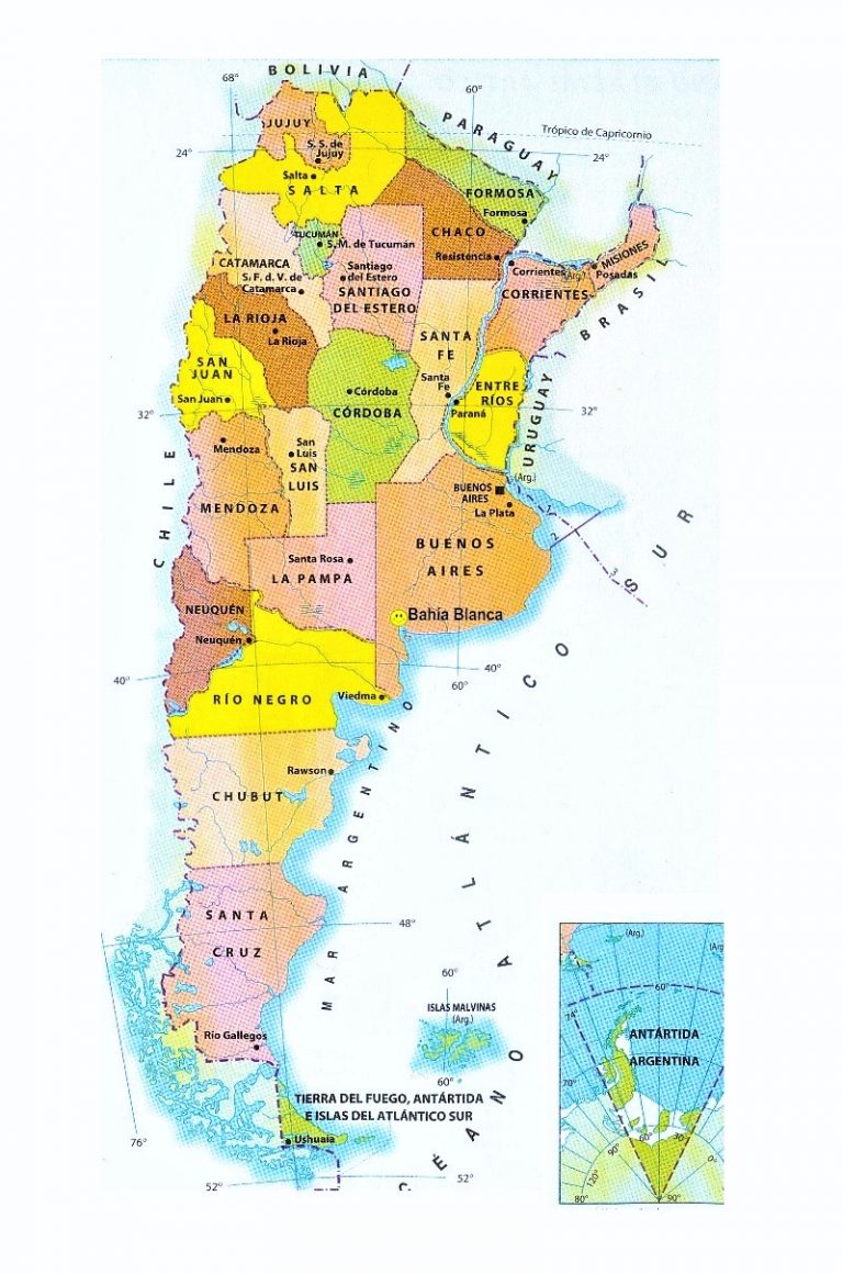 Mapa De Argentina Con Nombres Provincias Y Capitales 【para Descargar E Imprimir】 1618