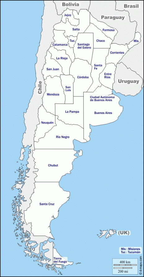 Mapa De Argentina Con Nombres Provincias Y Capitales 【para Descargar E Imprimir】 0598