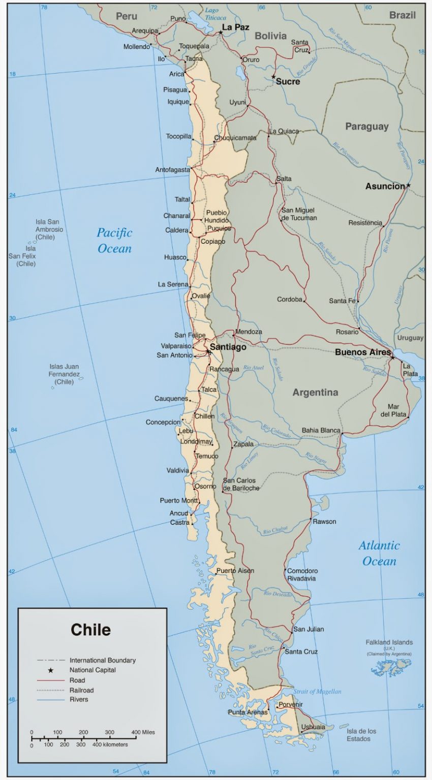 Mapa De Chile Con Nombres, Regiones Y Capitales 【Para Descargar E Imprimir】