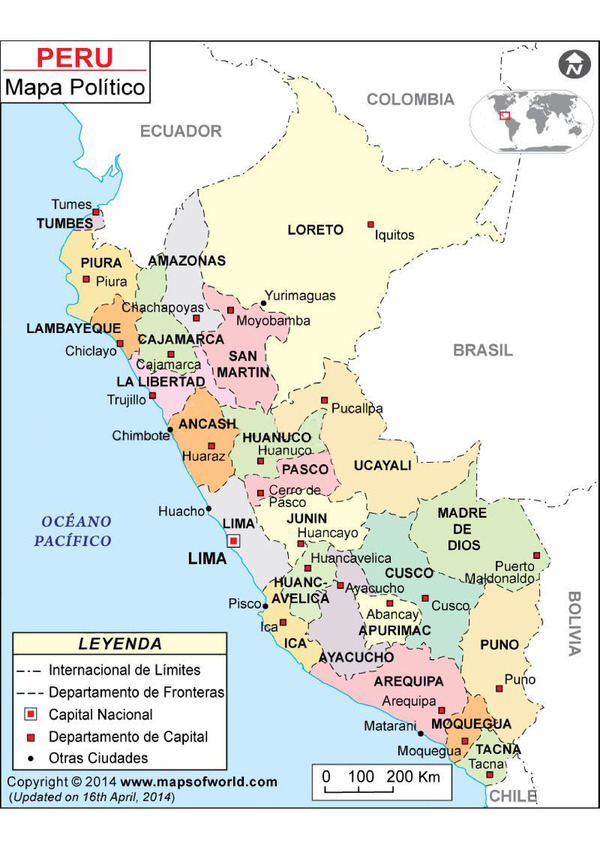 Mapa Del Perú Con Nombres Regiones Y Departamentos 【para Descargar E Imprimir】 2501