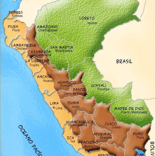 Mapa Del Peru Con Nombres Regiones Y Departamentos Para Descargar E Images