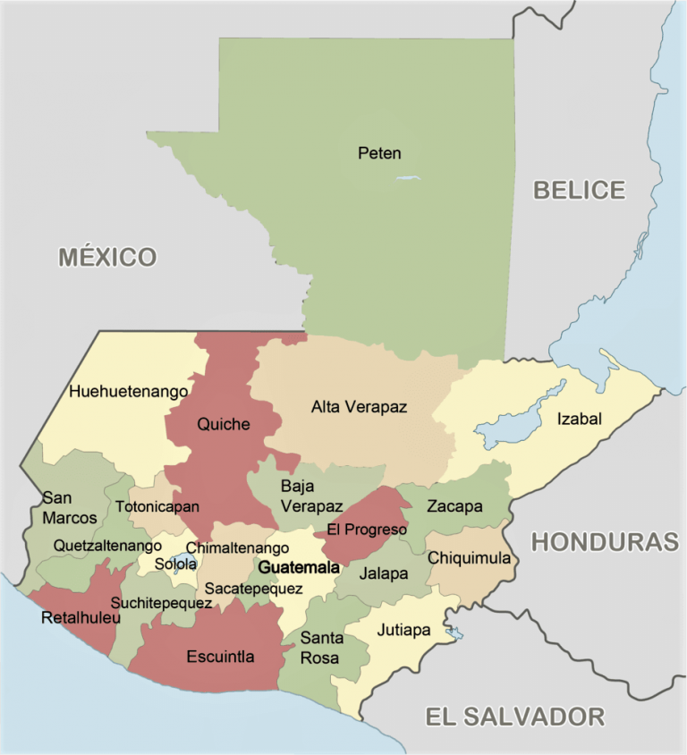 Mapa De Guatemala Con Nombres Departamentos Y Municipios 【para 3414