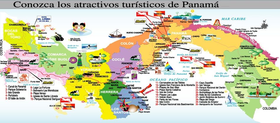 Mapa De Panamá Con Nombres Provincias Y Distritos 【para Descargar E Imprimir】 