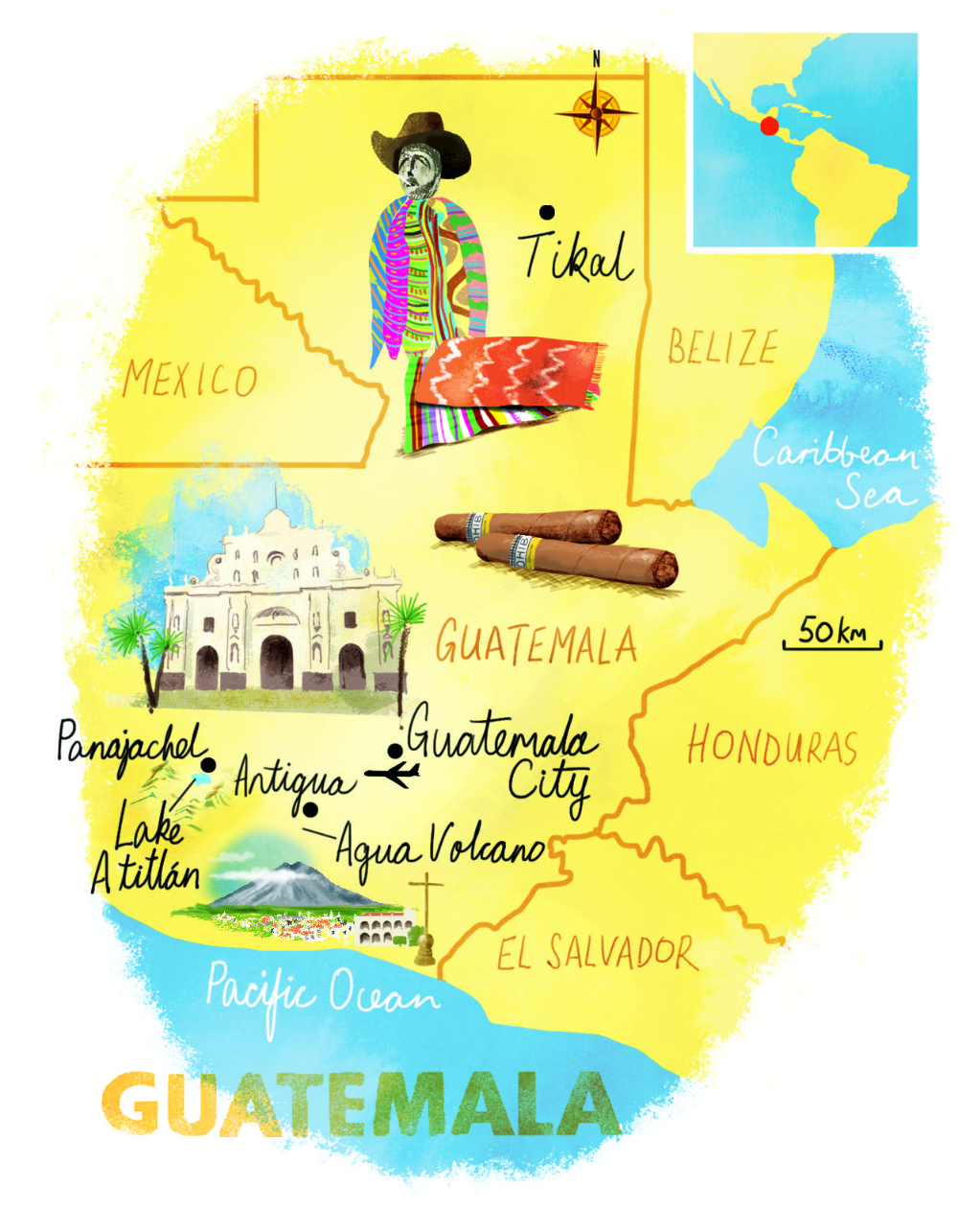 Mapa De Guatemala Con Nombres Departamentos Y Municipios 【para Descargar E Imprimir】 8465