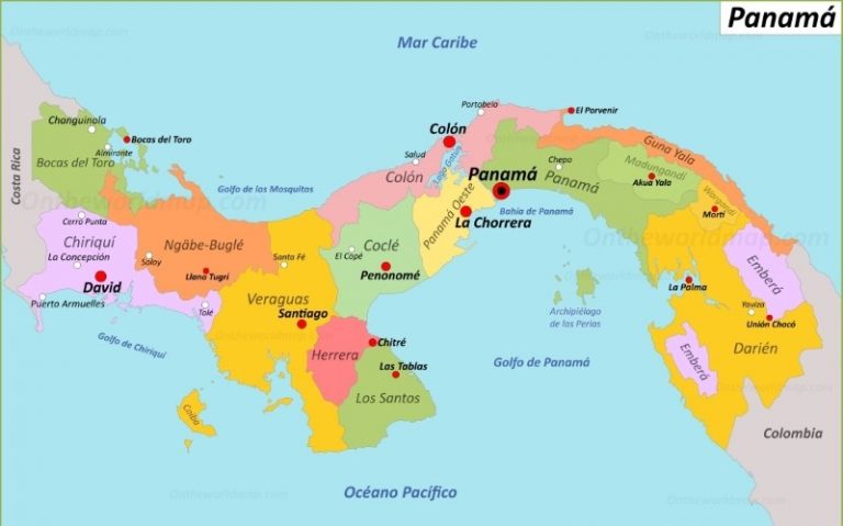 Mapa De Panamá Con Nombres Provincias Y Distritos 【para Descargar E 7178