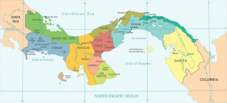 Mapa De Panamá Con Nombres Provincias Y Distritos 【para Descargar E Imprimir】 