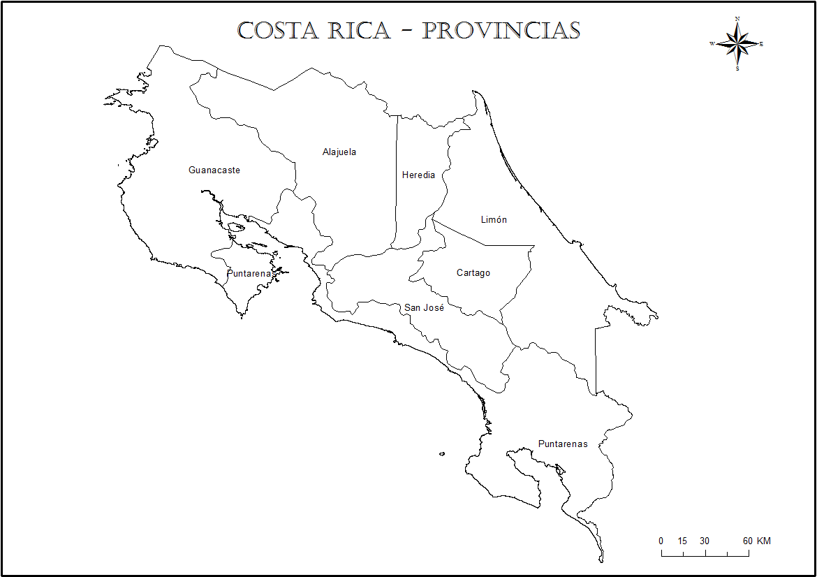 Mapa De Costa Rica Con Provincias Cantones Y Distritos 【para Descargar E Imprimir】 5452